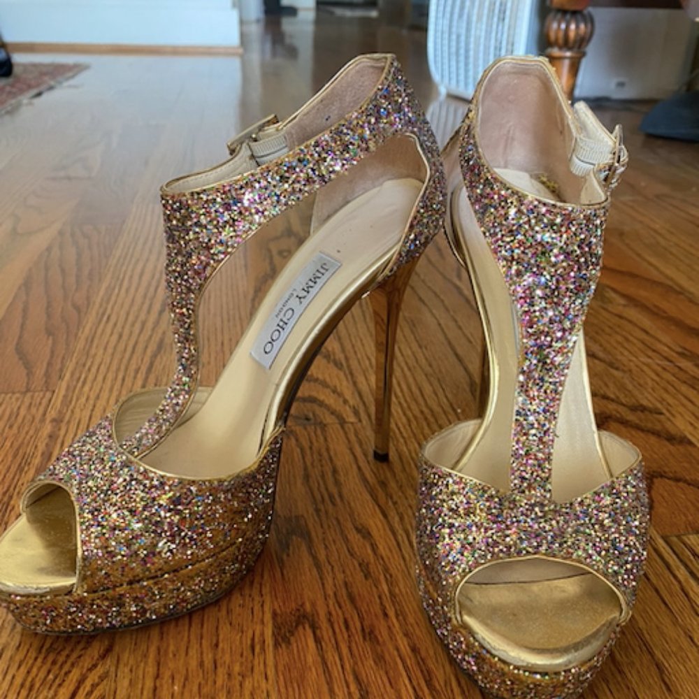 Jimmy Choo Gold Sandals